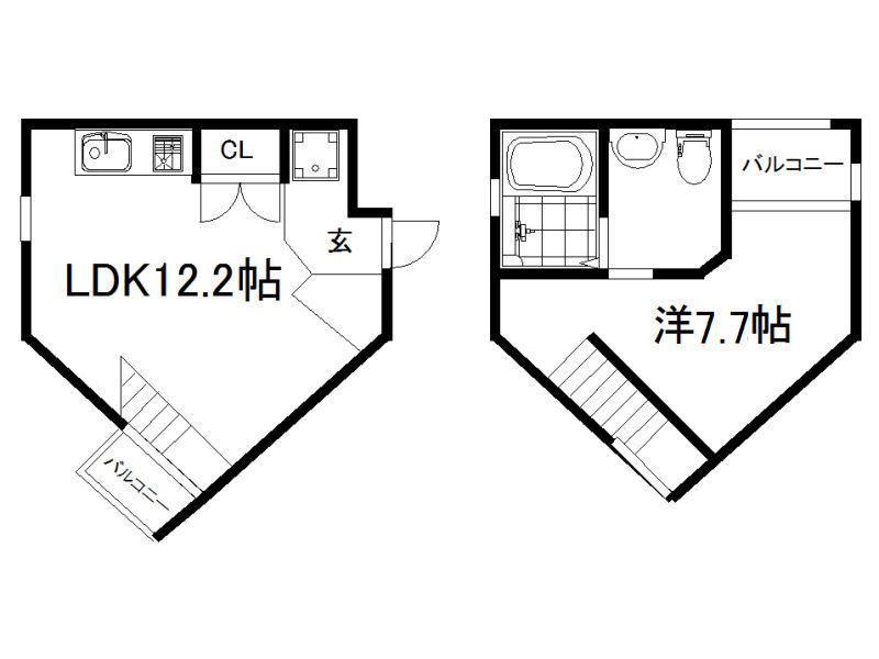 COZY宇治橋(1LDK/3階)の間取り写真