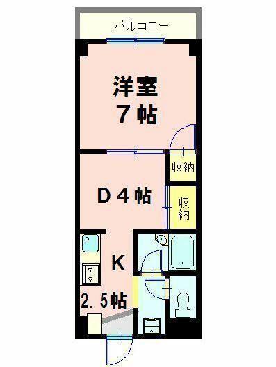 アソシエート21(1DK/4階)の間取り写真