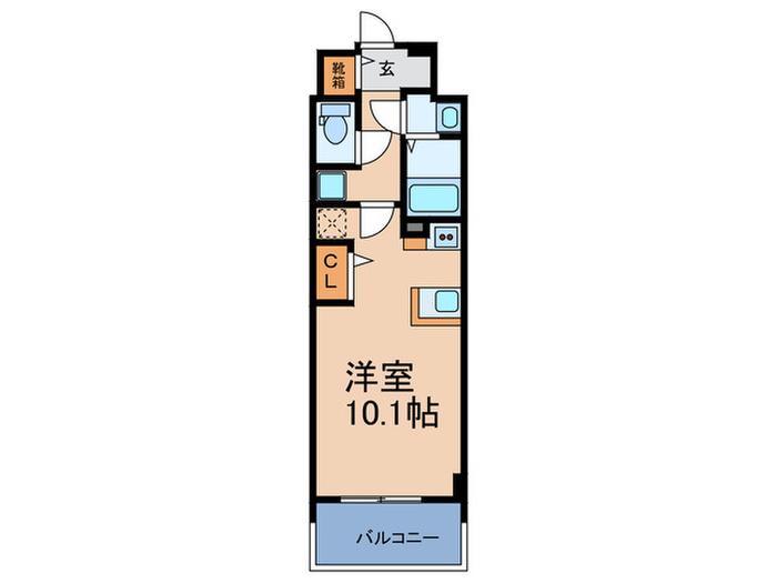 MELDIA CREST TAPP 難波 ウエスト(ワンルーム/11階)の間取り写真