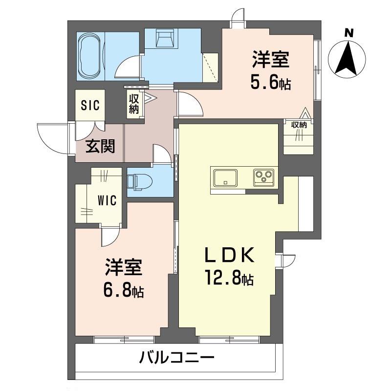 東武東上線 中板橋駅 徒歩8分 3階建 新築(2LDK/3階)の間取り写真