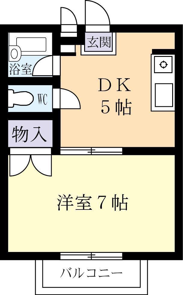 CASAMILA I(1DK/2階)の間取り写真