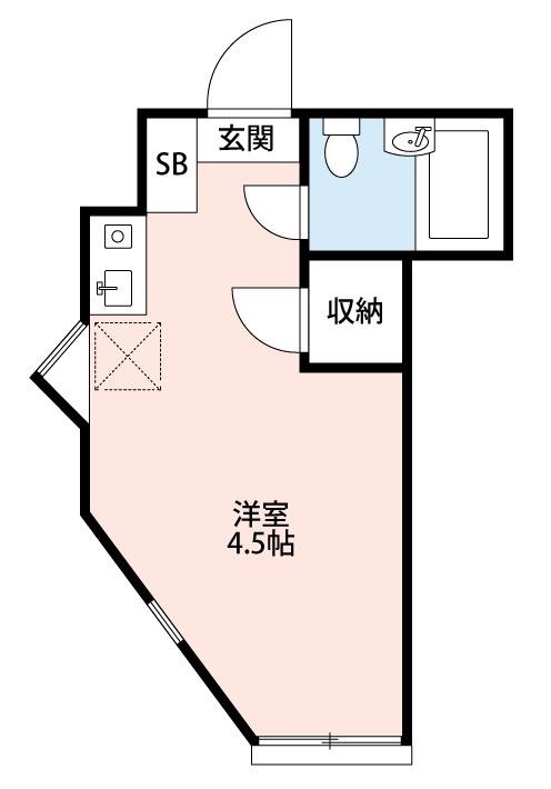 ピア国領(ワンルーム/1階)の間取り写真