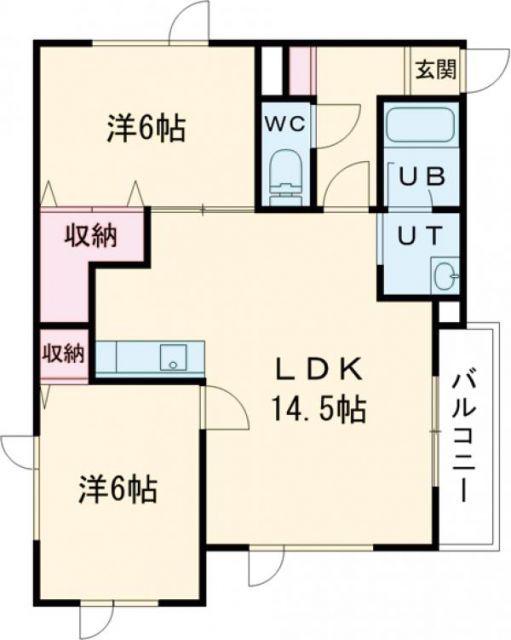 めぞん七番館(2LDK/1階)の間取り写真