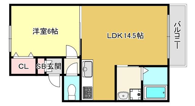 プリマコート(1LDK/1階)の間取り写真