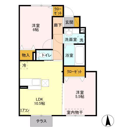 CASAII(2LDK/1階)の間取り写真