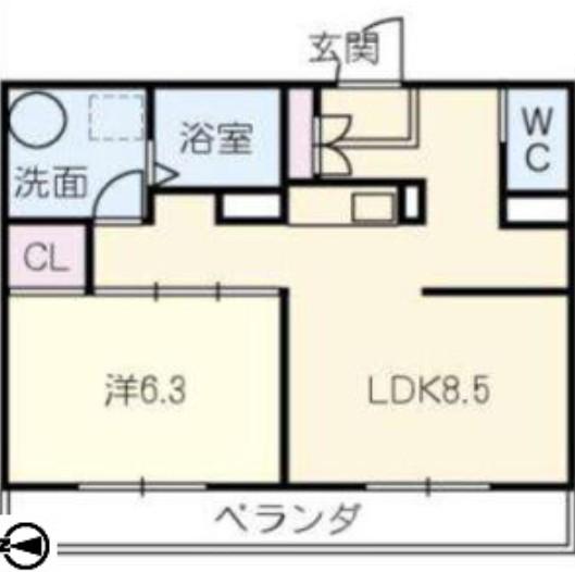 スペースヒルズ(1LDK/1階)の間取り写真