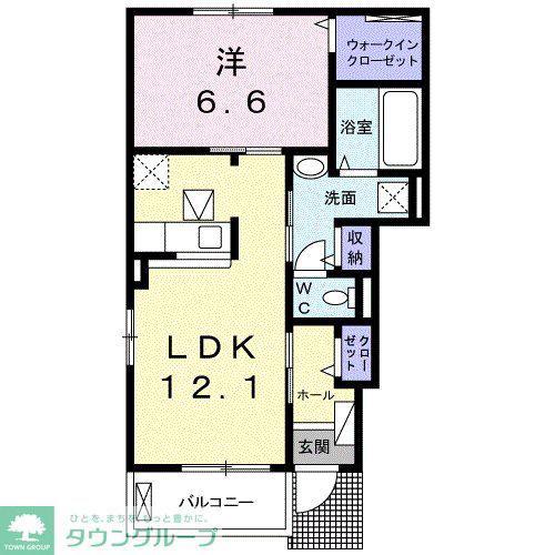 リッツ・ハウス・ラデュレ III(1LDK/1階)の間取り写真