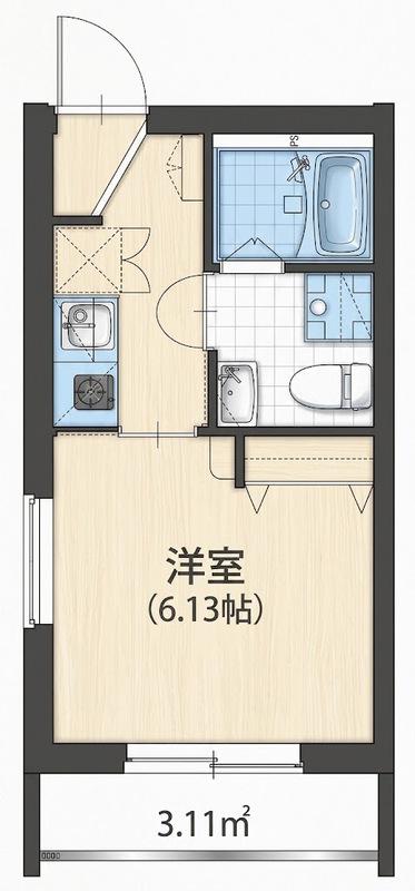 リアル木場(1K/4階)の間取り写真
