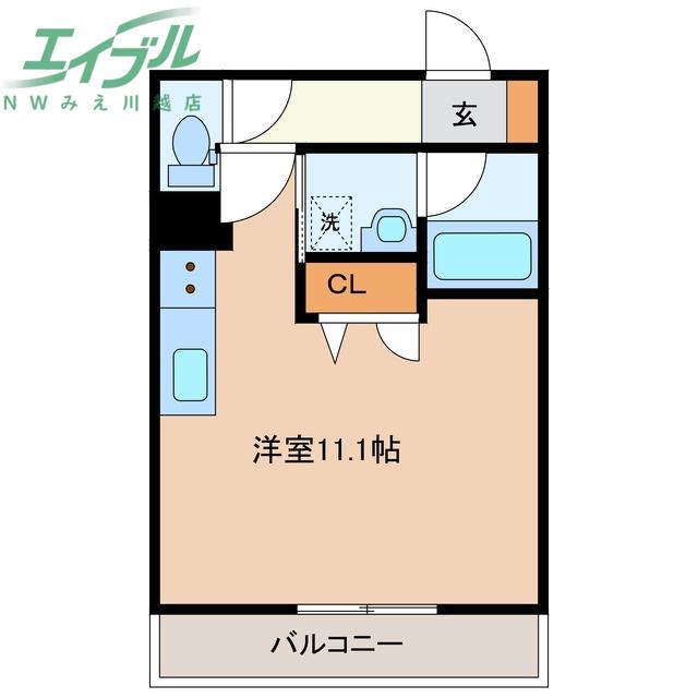 レイオンベールII(ワンルーム/2階)の間取り写真