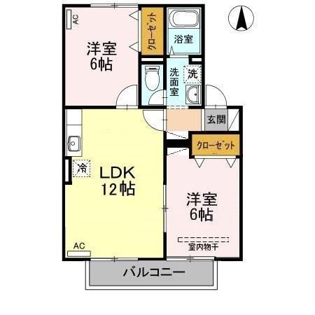 セジュールラピス(2LDK/2階)の間取り写真