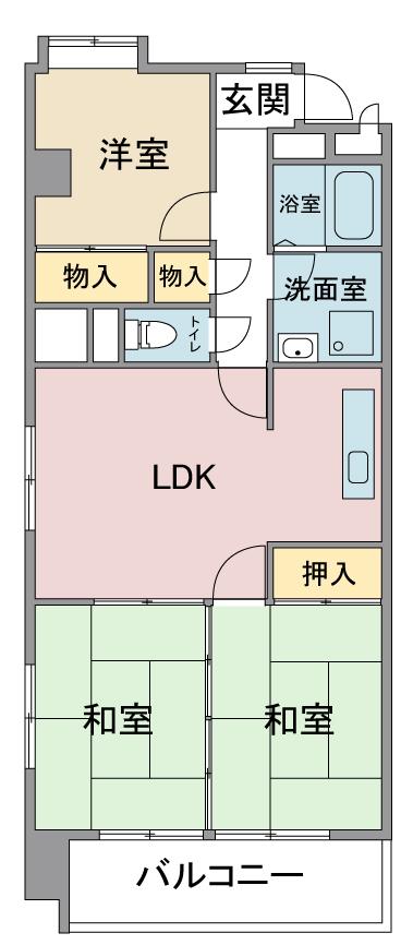 レジデンス南川(3LDK/10階)の間取り写真