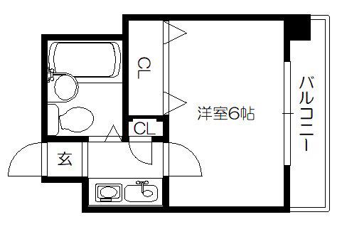 MS FLATS(1K/3階)の間取り写真