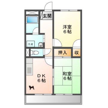 SURPLUS 和合II(2DK/2階)の間取り写真