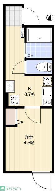 VILLE-PRADO北小岩(1K/2階)の間取り写真