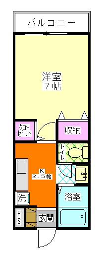 メゾンドリーム(1K/1階)の間取り写真