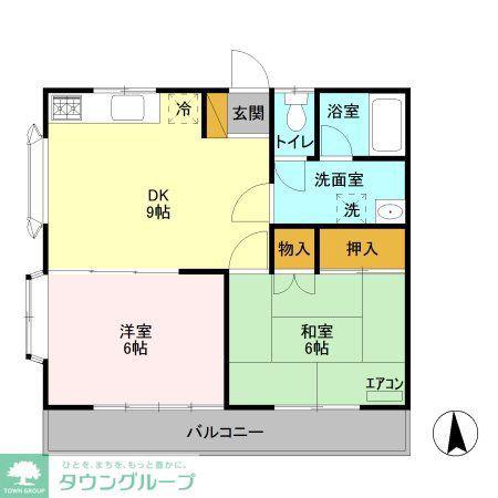 コーワコーポ2号館(2DK/2階)の間取り写真