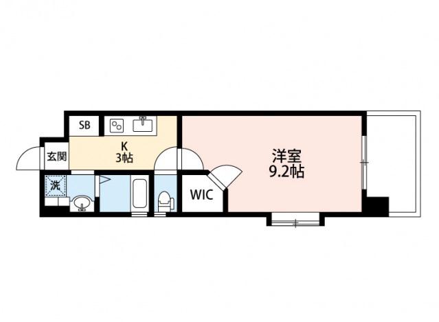 ロアール横川新町(1K/12階)の間取り写真