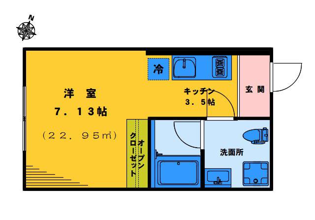T-HOUSE(ワンルーム/2階)の間取り写真