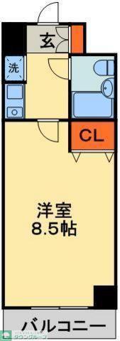 ジェネピア東千葉(1K/8階)の間取り写真