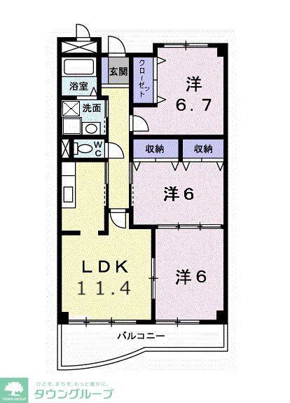 サンフィールド(3LDK/2階)の間取り写真