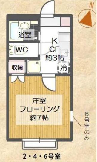 エコ・ライズI(1K/2階)の間取り写真