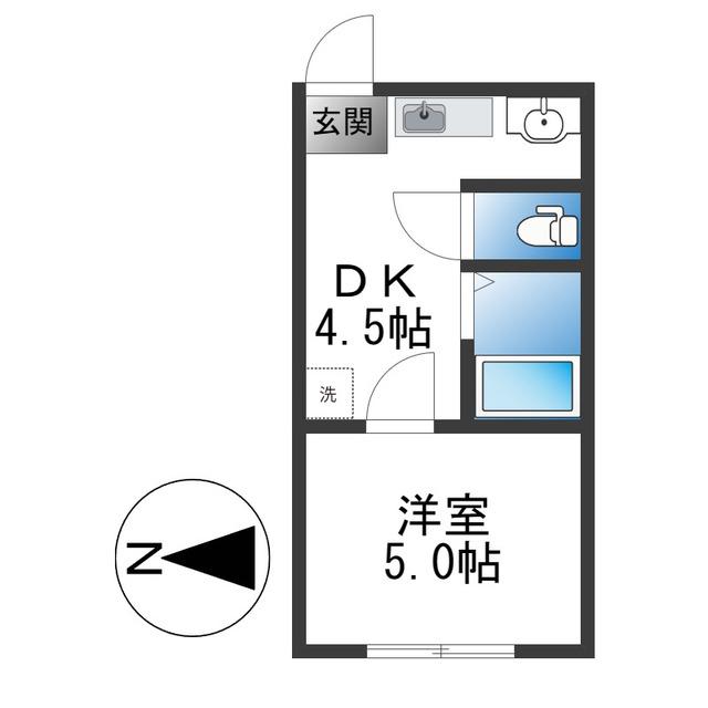 GV RENTING HIRANO8(1DK/2階)の間取り写真