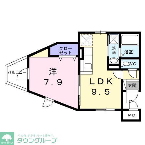 ヴァンベェール27(1LDK/3階)の間取り写真