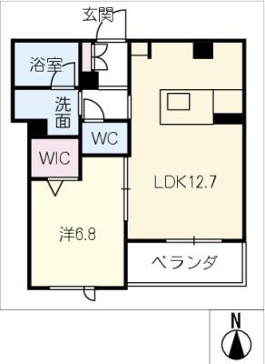 シャーメゾンOLIVE(1LDK/4階)の間取り写真