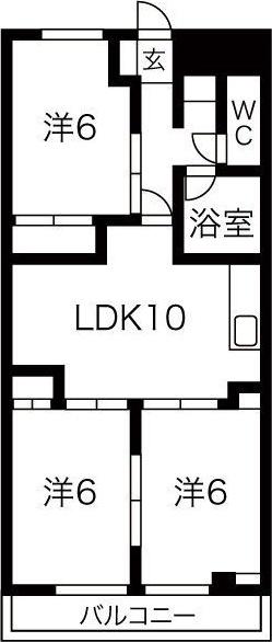 コーニッシュ西中島(3LDK/7階)の間取り写真
