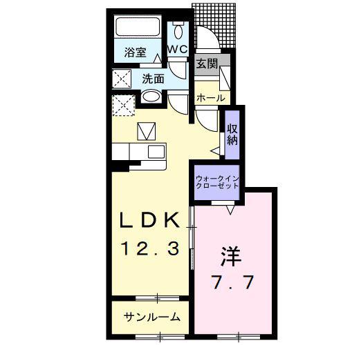 宮久保4丁目アパートIII(1LDK/1階)の間取り写真