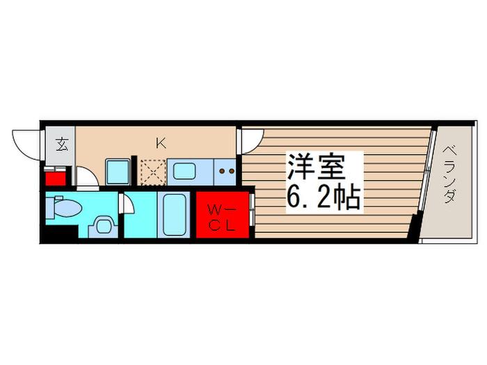 カルム西船橋(1K/3階)の間取り写真