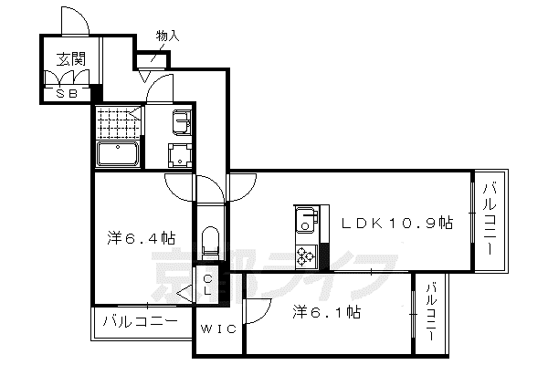 コート吉祥(2LDK/3階)の間取り写真