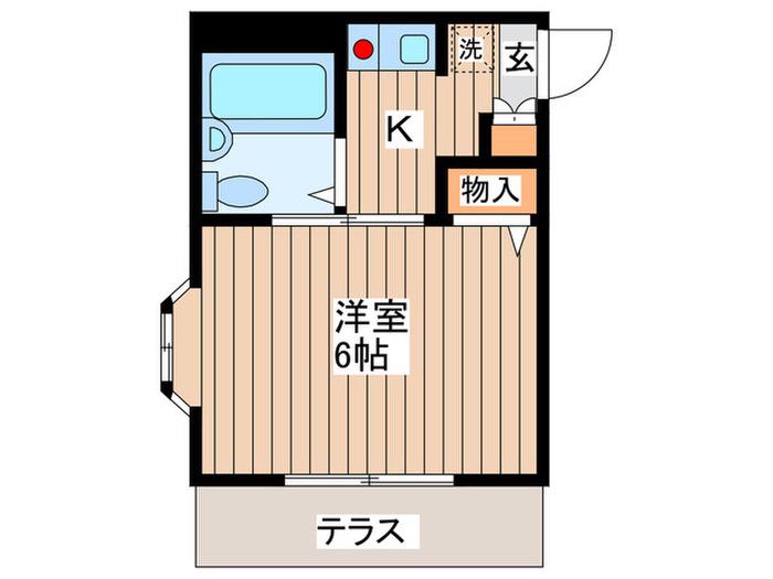 クリスタルハイツ6(1K/1階)の間取り写真