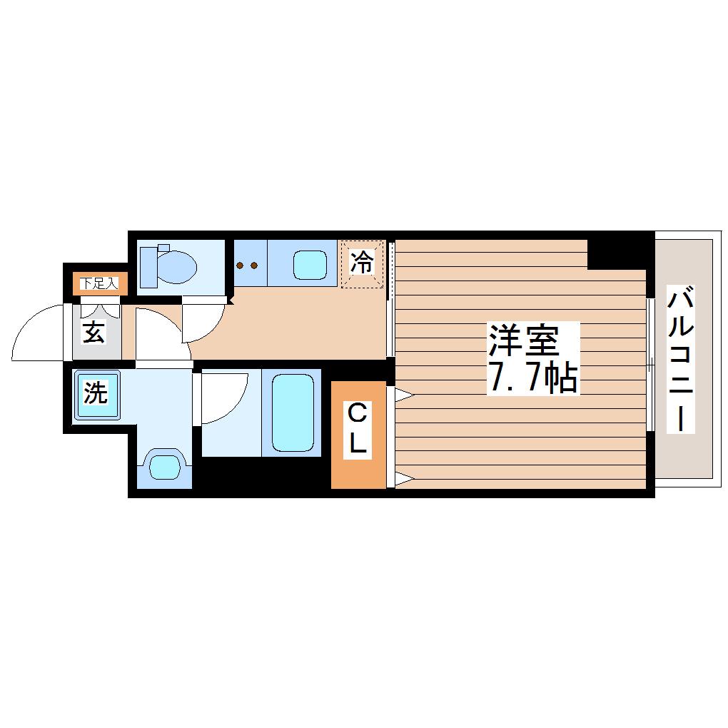 PROVIRT八幡II(1K/6階)の間取り写真