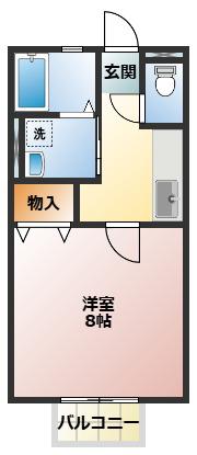 ツリーベル館(1K/1階)の間取り写真