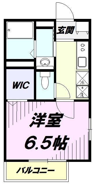 西武拝島線 東大和市駅 徒歩13分 2階建 築18年(1K/2階)の間取り写真