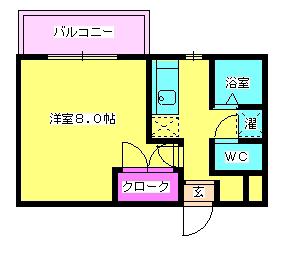 サニーピア板付(1K/2階)の間取り写真