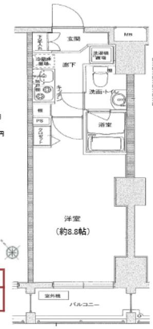 アイル川崎ステーションプラザ(1K/10階)の間取り写真