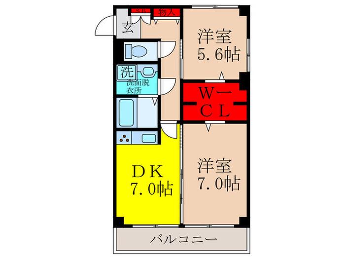 ＪＲ東海道本線 吹田駅(ＪＲ) 徒歩13分 3階建 築28年(2DK/2階)の間取り写真