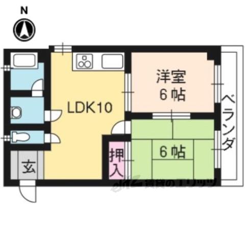 PLUM HOUSE(2LDK/3階)の間取り写真