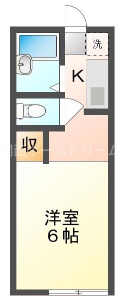 フリーディオ東町(1K/2階)の間取り写真