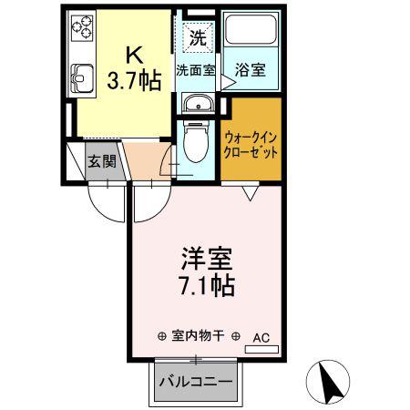 エトーレ(1K/2階)の間取り写真