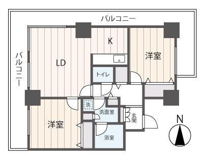 Dグラフォート札幌ステーションタワー(2LDK/5階)の間取り写真