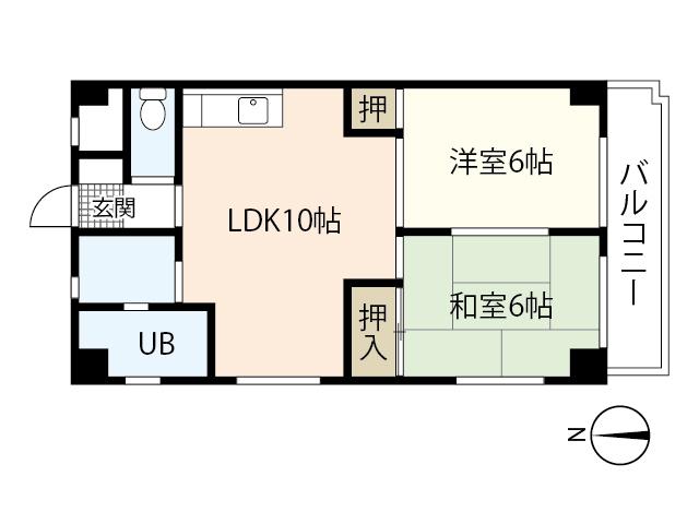 ローベンハイム永井(2LDK/3階)の間取り写真