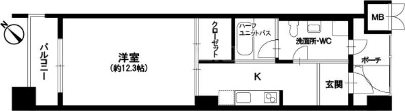 フェイズイン博多駅南(1K/6階)の間取り写真