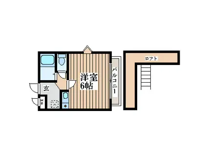 ティアラハウス旭ヶ丘(ワンルーム/1階)の間取り写真