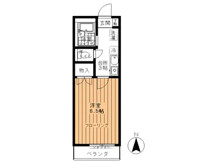 テレメゾン(1K/2階)の間取り写真