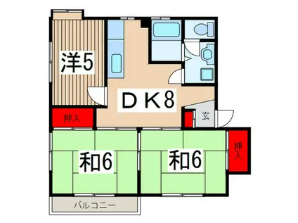サンバード富士見(3DK/2階)の間取り写真