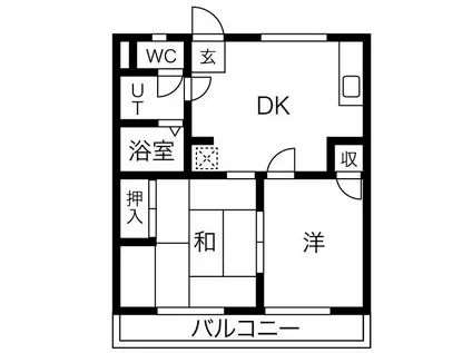 ライフメイト吉澤(2DK/2階)の間取り写真