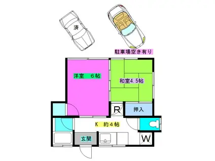 丸亀荘(2K/1階)の間取り写真